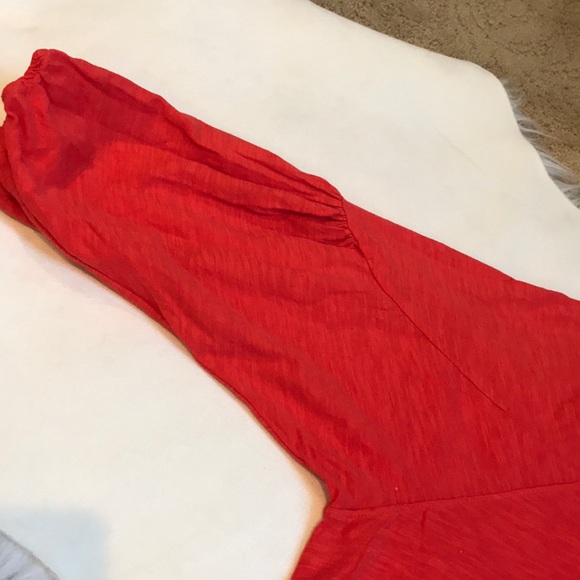 Anthropologie orange/red knit tee S - Picture 4 of 5